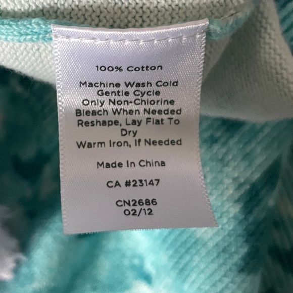 𝅺talbots Short Sleeve Cardigan Sweater Blue Floral Print Petite Large - Picture 6 of 6